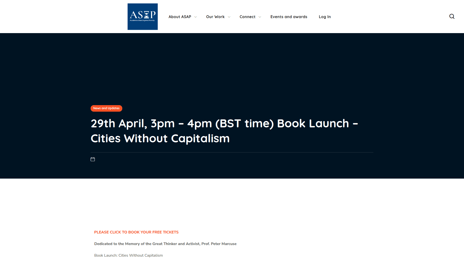Book Launch: Cities Without Capitalism