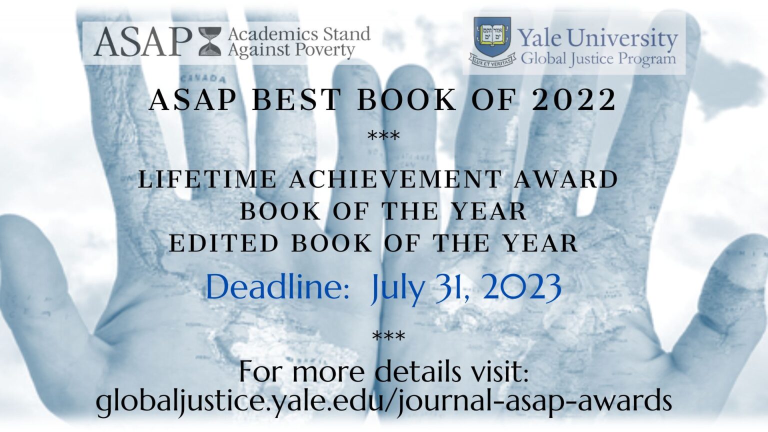 ASAP awards graphic announcing the book award categories